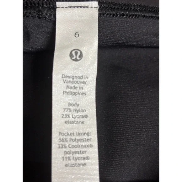 Lululemon Align High Rise Bike Shorts Black Size 6 MORE LIFE‎ Orange Theory - Picture 5 of 7